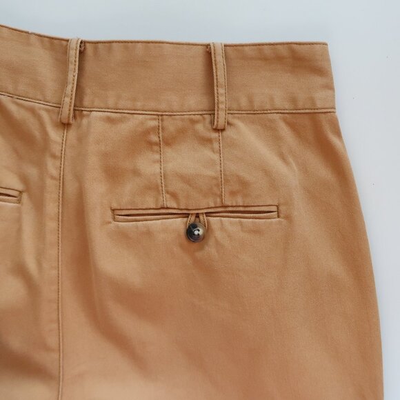 Madewell Camel Tan Cotton Pleated Taper Wide Leg High Waist Slouchy Pants Size 4 - Picture 11 of 12